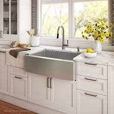 This was a bit of a bummer, as someone who had to constantly shine the surface of our old stainless steel sink with baby oil to hide the hard water spots. Kraus Khf203 36 Standart Pro Kitchen Stainless Steel Sink 36 Inch Round Apron 60 40 Double Bowl Farmhouse Goals