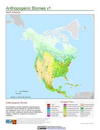 Simple north america biome map. Maps Anthropogenic Biomes Sedac