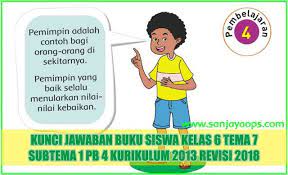 Kunci Jawaban Tema 7 Kelas 6 Halaman 33 34 35 36 Buku Kurikulum Kepemimpinan