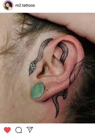 Snake Ear Tattoo Tattoos Behind Ear Tattoo Ear Tattoo