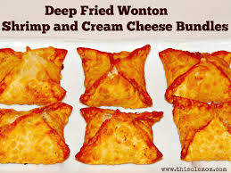 Deep Fried Wonton Shrimp With Cream Cheese Bundles This Ole Mom
