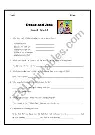 Oct 18, 2021 · when drake and josh ask there dad if they can have a car their dad asks how much money they have, and drake and josh say they have $1,200. Drake And Josh Comprehension Questions Esl Worksheet By Lucien