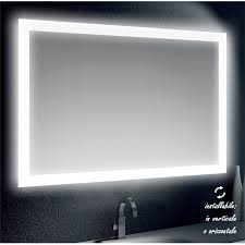 Il quadro ha due ganci sul retro che permette di appenderlo facilmente e velocemente. Specchio Da Bagno Filo Lucido 60x80 Cm Cornice Retroilluminata Led 12w