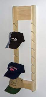 Poplar Cap Rack For 16 Caps Etsy Cap Rack Baseball Cap Rack Diy Hat Rack