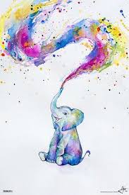 Marc Allante Elephant Paint Splash Art Print Poster 12x18 Elephant Art Colorful Art Posters Art Prints