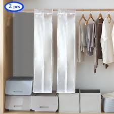 Then a handsome, sturdy wardrobe for hanging clothes is for you. Peralng 2pcs Clothes Hanging Garment Cover Garment Bag Breathable In Closet Cabinet 43 31 Clear Wardrobe Clothing Storage Protectors Dustproof Hanging Bag With Full Zipper Magic Tape For Suit Dress Walmart Com
