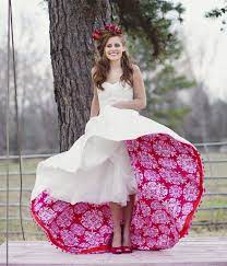 7 Something Borrowed Wedding Ideas On Borrowed Blue Photo Credit Melissa Mccrotty Photo Pink Wedding Dresses Wedding Dresses Unique Floral Wedding Dress