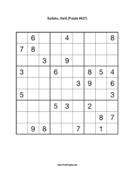 sudoku hard a37 printable puzzle