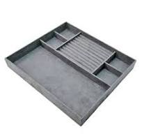 Grey Suede Jewelry Display - Luxury Modern Case & Stand