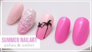 Palmy I Ombre Na Paznokciach Letni Manicure Hybrydowy Youtube