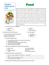 Food Reading Comprehension Exercises 78940 1 Supermarket Breads Follow package directions for commercially prepared frozen food; food reading comprehension