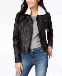 Juniors Faux Fur Collar Trucker Jacket Macys Com Trucker Jacket Women Dresses With Leggings Faux Leather Jackets
