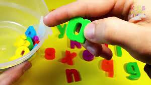 Easy alphabet magnetic letters match activity and free printable for kids to go along with it! Learning Alphabet Song With Kids Rainbow Abc Learn Letters With Plastic Magnetic English Video Dailymotion