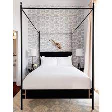 How to build a king upholstered headboard canopy bed from scratch! Contemporary Josephine Canopy King Size Bedframe Chairish