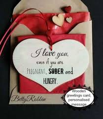 Birthday Gifts For Pregnant Wife From Husband Items Similar To Personalised Card For Pregnant Wife Girfriend Funny Pregancy Card Wooden Heart Card On Etsy Funny 30th Birthday Cards Unusual Valentines Cards Funniest Valentines Cards