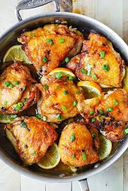 Discard lemon and spoon the rest of the ingredients, along with pan juices, onto a. Lemon Ginger Chicken Thighs Julia S Album