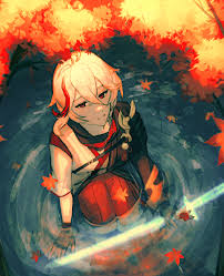 A ronin from inazuma who is currently with liyue's crux fleet. Kazuha Genshin Impact Drawn By Lazeuli Danbooru