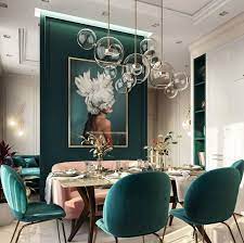 Moscow Russia Beautiful Emerald Green Tones To Accent This Dining Room Space 1080x1077 Imgur Green Dining Room Dining Room Spaces Luxury Dining Room