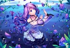 Discover more posts about purple background. Purple Anime Girl Wallpaper