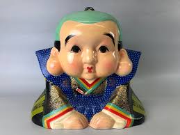 Y7389 NINGYO ceramic Fukusuke figurine clay doll Japan antique figure  interior