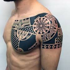 Those who have seen the hit disney movie moana understand that how much the polynesian people give importance to their tattoos. 80 Tribal Shoulder Tattoos For Men Masculine Design Ideas