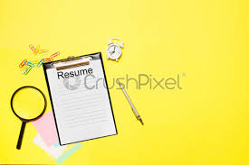 It only takes a few steps and gives you the freedom to create a seamless look to your training documents, marketing materials, or presentations. Resume With Office Supplies On A Yellow Background Concept Of Stock Photo Crushpixel