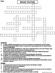 You can play it any day of the week! Boston Tea Party Crossword Puzzle Teaching Resources