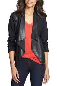 Kut From The Kloth Lincoln Drape Front Jacket In Black Drape Front Jacket Fashion Waterfall Leather Jacket