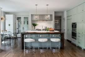 An kitchen island is where you mostly eat, entertain, prepare food, or just sit with family and have conversations about your day. Gray Kitchen Island With Gold Trim Contemporary Kitchen