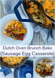 Overnight Dutch Oven Breakfast Casserole Sausage Bake Baked Breakfast Recipes Sausage And Egg