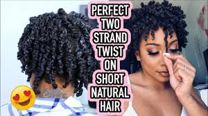 Natural hair is becoming increasingly popular, and with that trend comes a large variety of short natural hairstyles that are fun, flirty, spunky, and but going natural doesn't mean that you have fewer styling options; Perfect Two Strand Twists On Short Natural Hair Youtube