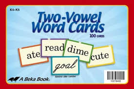 abeka k4 k5 two vowel word cards 100 cards