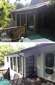 .staining a deck can be a huge task so pick your shade thoroughly to. White Painted Brick Exterior Before And After Bella Tucker