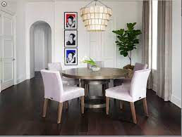 Vintage design for the 50s, retro dining room swivel chair on wheels with an aluminum frame made with a chromed finish. Industrial Modern Round Dining Table With Upholstered Chairs Mortise Tenon