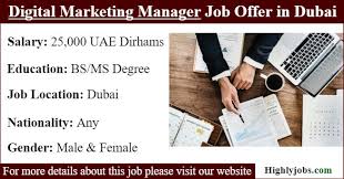 Digital Marketing Manager Job Offer In Dubai Digital Marketing Manager Digital Marketing Marketing Manager
