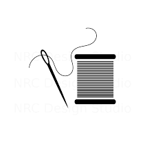 Needle And Thread Spool Illustration By Nrc Design Studio Thread Spools Logo Design Design