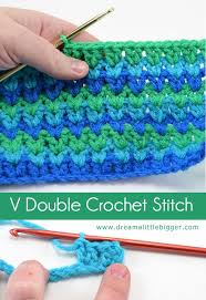 V Double Crochet Stitch Tutorial Crochet Stitches Tutorial Crochet Stitches Crochet