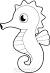 Printable Seahorse Clipart Black And White