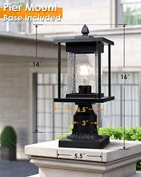 This unique mix of two different styles results in a warm atmosphere with a simple look these areas are covered with huge glass doors, which allows a lot of natural light into the house. Osimir Outdoor Post Light Modern Farmhouse Exterior Post Lantern With Pier Mount Base 16 H Patio Post Lights Fixture Black Finish With Seeded Glass 8598 1g Farmhouse Goals