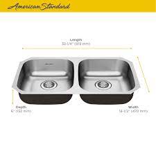 If you are only replacing the sink, it needs to fit the existing cutout space. American Standard 18db6311800s 075 Stainless Steel Portsmouth 32 1 4 Drop In Double Basin Stainless Steel Kitchen Sink With Basket Strainer Faucetdirect Com