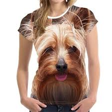 Funny 3d Dog Yorkshire Terrier Printed Girl T Shirts Fashion Barnsmile Com T Shirts For Women Girls Tshirts Bodybuilding T Shirts
