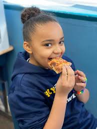 Entire school pizza party and school...