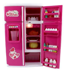 Amazon Com Dream Kitchen Refrigerator Pink Toy Fridge Playset For Kids With Play Food Set Toys Ga Toy Kitchen Set Pretend Play Kitchen Kitchen Refrigerator