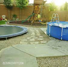Uses pool noodles to create a simple but fun course for active kids. Flag Stone Pathway Barefoot Brooke Backyard Layout Kid Friendly Backyard Dream Backyard