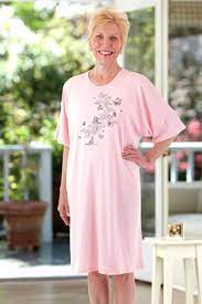 Light and breezy, this new york giants knit nightshirt from concepts sport helps provide a great night sleep. Printed Knit Nightshirt Adaptive Clothing For Seniors Disabled Elderly Care