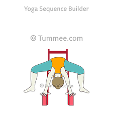 Wide Legged Forward Bend Pose Chair Hands Blocks Yoga Prasarita Padottanasana Chair Hasta Blocks Yoga Sequences Benefits Variations And Sanskrit Pronunc Iyengar Yoga Poses Yoga Sequences Yoga Poses