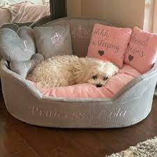 Designer dog beds for small dogs. Dog Wedding Attire In Grey With Burgundy Bow Tie Formal Suit Etsy Personalized Dog Beds Puppy Beds Cute Dog Beds