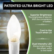 612 Vermont Ultra Bright Led Christmas Window Candles With Auto Timer Battery Operated Metal Base Pack Of 4 Brushed Nickel Walmart Com Walmart Com