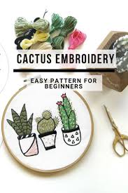 Personalized search, content, and recommendations. Embroidery For Beginners Cactus Easy Pattern Design Cactus Embroidery Embroidery Projects Modern Embroidery