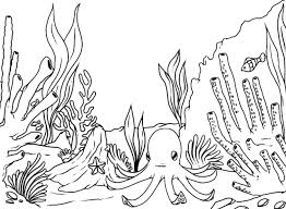 Ada binatang laut, hewan dikebun binatang atau binatang piaraan. Mewarnai Gambar Pemandangan Bawah Laut